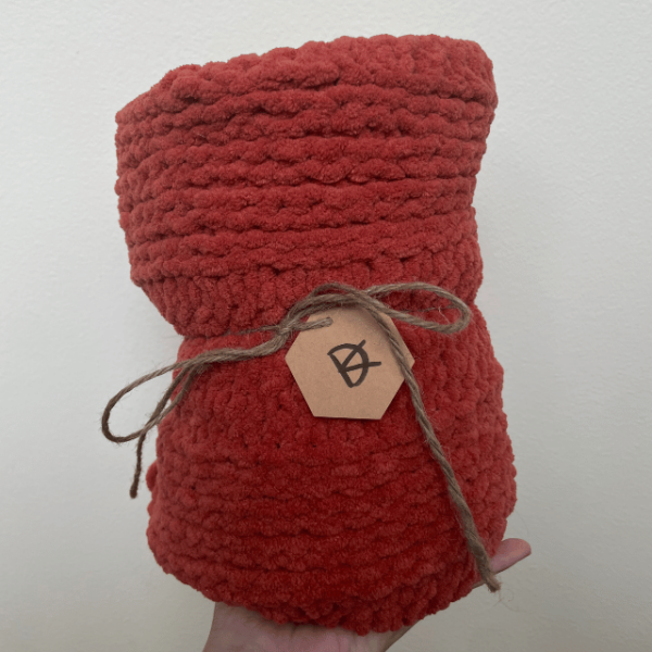 terracotta baby knit blanket