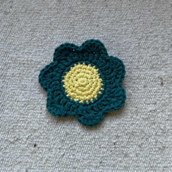 dark teal day flower coaster