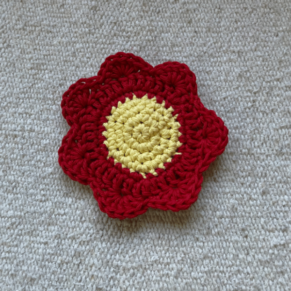 red day flower coaster