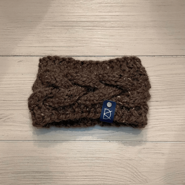 brown cable knit headband