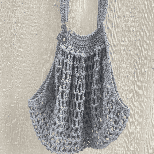 crochet market bag gray