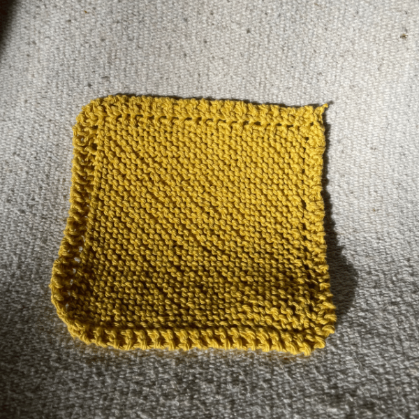 gold mommoms knit dishcloth