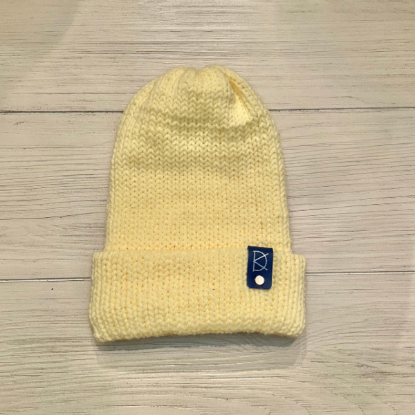 butter yellow lulu knit beanie